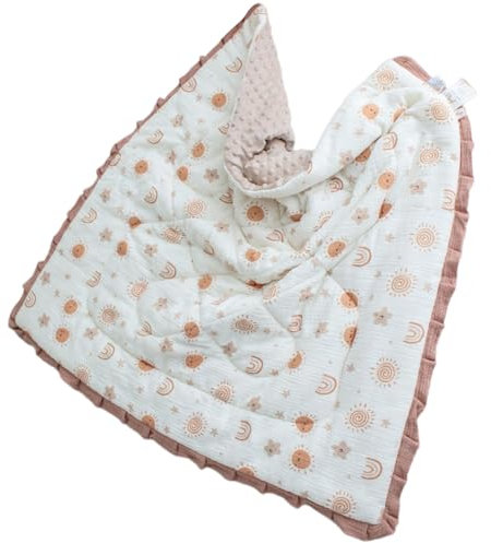 divuukyi Coperta per bambini con bordo in pizzo confortevole trapunta con retro punteggiato design morbido e traspirante piumino caldo per bambini