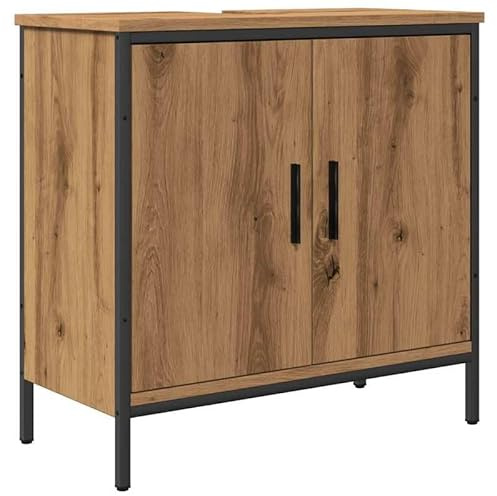 Eleganz Mueble bajo lavabo de roble Artisan, 60 x 30 x 60 cm, material de madera, moderno juego de muebles de baño, duradero y ahorra espacio para baños pequeños