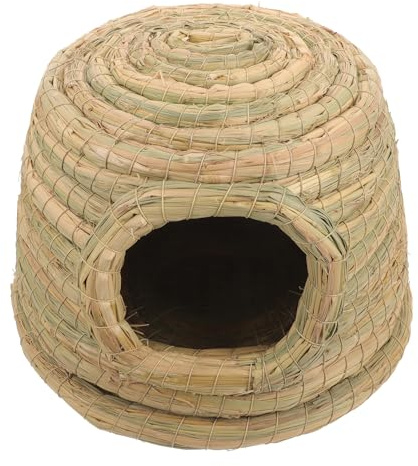TOYANDONA Casa de Césped Natural para Conejos y Pequeños Animales Nido Mano Cama Cómoda y Cálida para Cobayas Hámsters y Conejitos Escondite para Jaulas Interiores Casita Pequeña Tipo