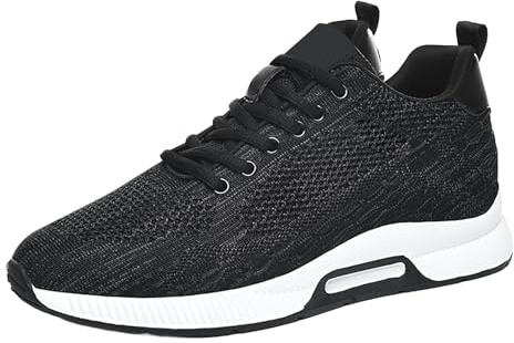 Sportskor för män, diabetiker, promenadskor, ventilerande ortopediska skor, mesh, fritidsskor, lediga sneakers, bekväma löparskor, lätta träningsskor, halkfria sneakers, svart, 37 EU