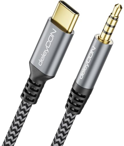 deleyCON 3,0m USB-C auf 3,5mm Audio AUX Kabel Adapter