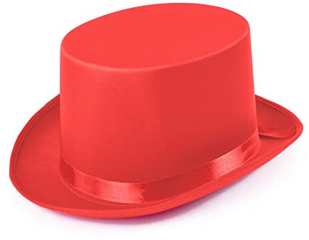 Bristol Novelty- Chapeau Haut-de-Forme en Satin Rouge, Unisex Adult, BH501, Taille Unique Halloween