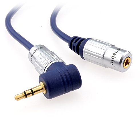 kenable Reines Kupfer Rechts Abgewinkelt 90 Grad 3,5 mm Klinkenstecker Zum Buchse Kopfhörer Verlängerung Kabel 1 m [1 Meter/1m]