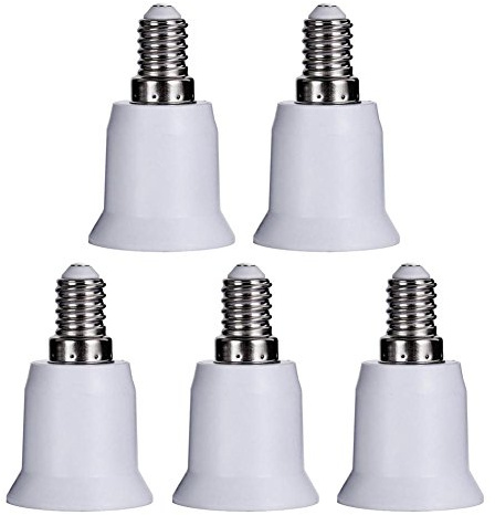 Demiawaking 5Pcs Schrauben E14 auf E27 Lampenfassung verstellbar Adapter konvertieren Kronleuchter Lampe Sockel Halter Konverter