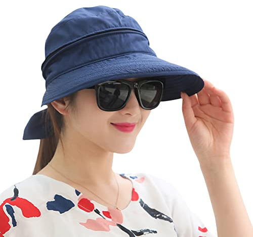 Sonnenhut Damen Visor Cap mit Breiter Krempe Atmungsaktive Sonnenmütze Verstellbare Schirmkappe Anti-UV Sonnenschutz Schirmkappe Doppelzweck Sommermhut Einfarbige Damenmütze für Outdoor Sport Strand