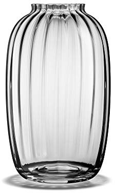 Holmegaard Vase H25.5 cm Primula Optisches Muster aus mundgeblasenem Glas, klar