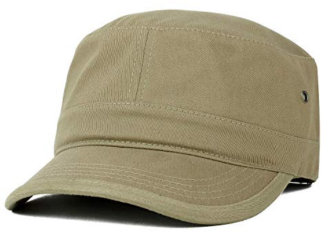 Trendy Apparel Shop Oversize XXL Flat Top Style Army Cap - Beige - XX-Large