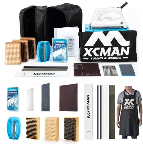 XCMAN Wachsbügeleisen, SkiWachs, Bürste, Abziehklunge 14-teilig