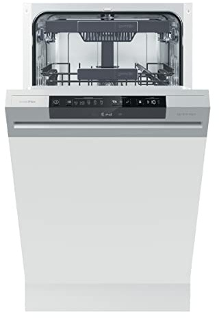 Gorenje GI 561D 10 S Integrierbarer Geschirrspüler / 45cm / 5 Programme/ Vollständiger Überlaufschutz / 11 Maßgedecke / Automatische Türöffnung / Multifunktionaler Unterkorb, Einbau, Edelstahl, Silber