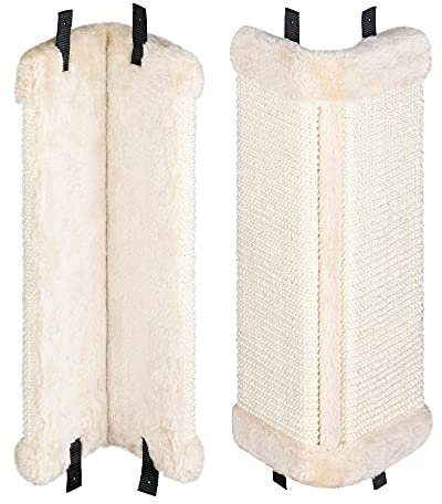 Navaris Wand Kratzbrett für Katzen - 2X Kratzmatte Kratzwand für Ecke - 43x22x2cm Kratzecke Kratzbaum - Eckenschutz Kratzschutz aus Sisal