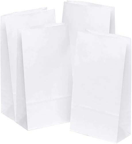 VIVIIHOO Papiertüte 50 weiß 18x32x11 cm Geschenktüte Kraftpapier Basteln DIY Bodentüte Süßigkeiten Geschenkverpackung Tasche Urlaub Geburtstagsfeier Kraftpapier