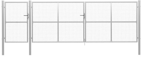 vidaXL Gartentor aus Stahl 500 x 150 cm Silber