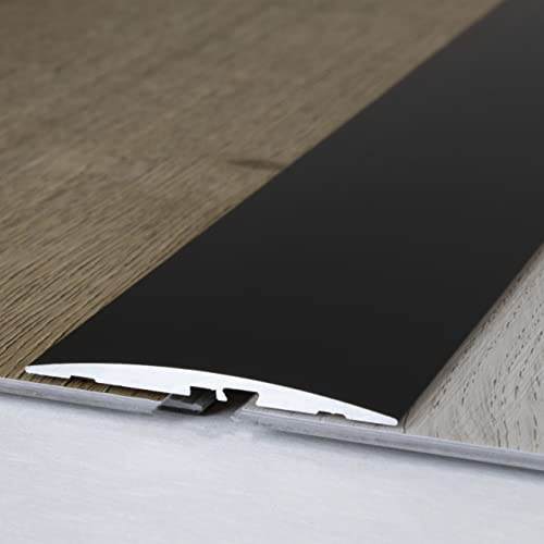 PROVISTON | Übergangsprofil | Aluminium eloxiert | Bronze Dunkel | Breite 60 mm | Höhe 4 mm | Länge 2700 mm | Selbstklebend | Übergangsschiene | Übergangsleiste | Bodenprofil | Abdeckleiste | 1 Stück