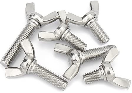 VSOLS 5 Teile/los Flügelschrauben M3 M4 M5 M6 M8 M10 M12 Handanzug Flügelkopf Rändelschrauben 304 Edelstahl DIN316 L: 6-100mm (Length : 100mm x5pcs, Größe : M5)