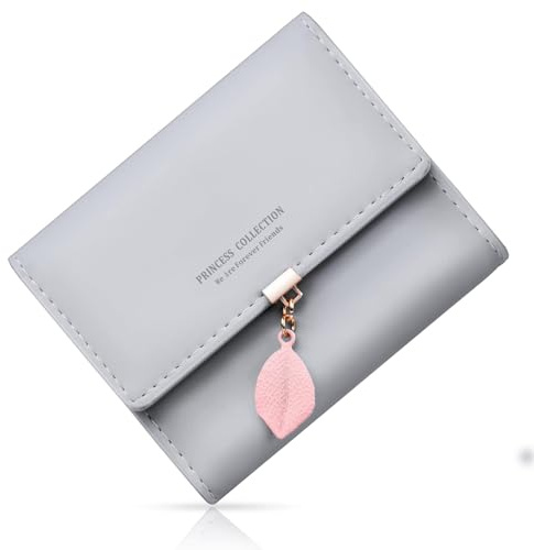 Flintronic Damen Geldbörse - PU Leder Portemonnaie Lang Mit Großer Kapazität, Mehreren Kartenfächern Und Fächern - Elegant Grau