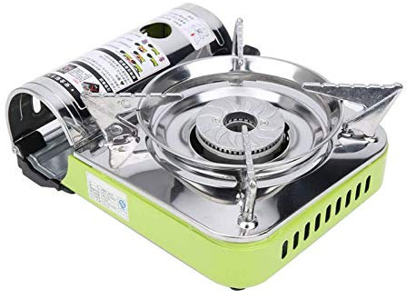 Fornello a Gas Portatile, Piano Cottura con fornello Singolo, fornello a Gas Forno a Cassetta Bruciatore Antivento per Barbecue da Campeggio Picnic per Campin(BBQ)
