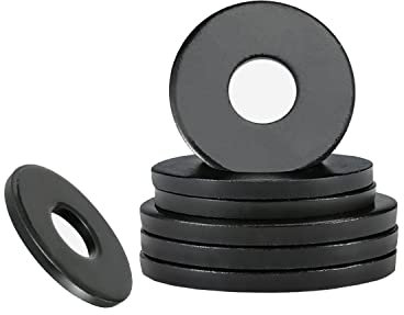 Qrity 20 Pezzi Rondelle Piatte, M6 Acciaio al Carbonio Rondella Metallo Distanziali, 6mm x 12mm O Ring Nero per La Riparazione e Costruzione