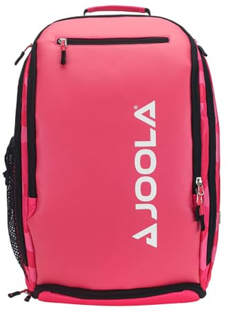 JOOLA Pickleball-Tasche – Vision II Deluxe Pickleball-Rucksack – große Paddeltasche für 4 Pickleball-Paddel & Ausrüstung – Zaunhaken, zusätzliche Taschen, belüftete Schuhaufbewahrung – Rosa, Rose