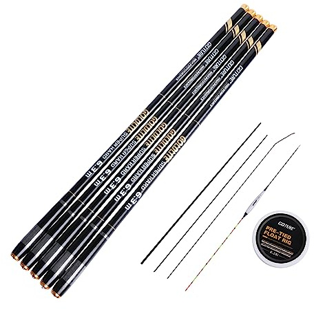 Goture Set di canne da pesca telescopica enkara pieghevole crappie, 1 pezzo, canna da pesca portatile, flusso telescopico in fibra di carbonio con corda, 12 15 18 20 21 28 piedi