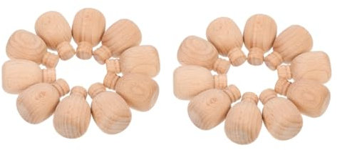EXCEART 20 Stk Blöcke in Weinflaschenform Desktop- Holzspielzeug für Kleinkinder Ornament Weihnachtsdekorationen Puppe malen Graffiti-Holzverzierung weißer Embryo Holzhandwerk Baby