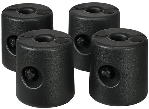 Outsunny Lot de 4 Pieds de tonnelle Pop-up remplis d'eau ou de Sable Pieds de Sol pour pavillon en HDPE avec vis de sécurité, Noir