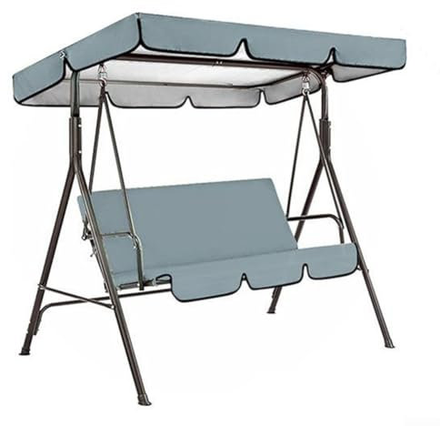 Oceanlend Garden Swing Canopy Seats Replacement Set, Waterproof Sun for PROTECTION 3 Seater Swing Seat Canopy Cover With Complete Coverage Design(Gray)