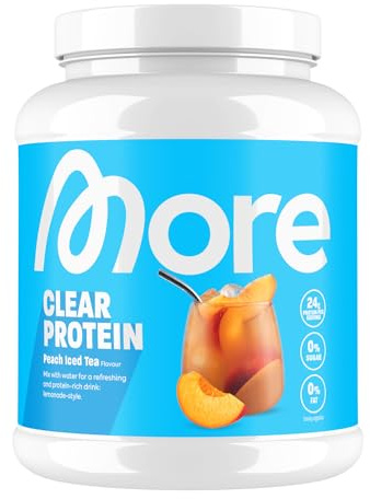 MORE Clear Protein, Peach Iced Tea, 600 g | Protein Drink mit Whey Isolat - made in Germany