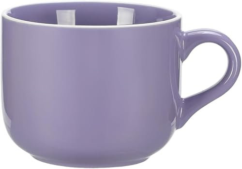 Taoyanmo Grand bol à soupe en céramique de 650 ml, passe au micro-ondes, pour lait, cappuccino, céréales (violet)