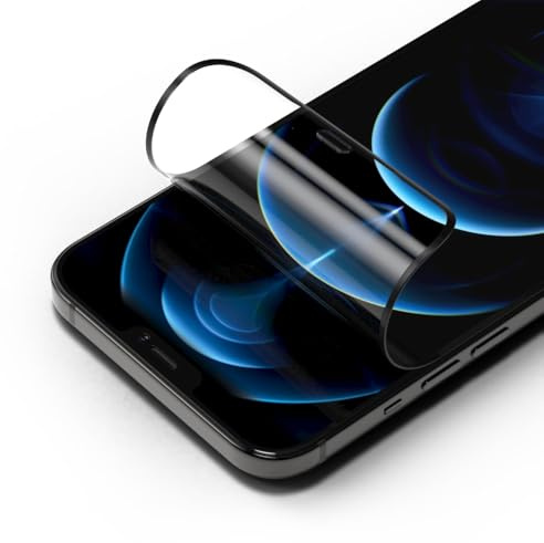 RhinoShield Protection d'écran PRO transparente compatible avec [iPhone 12/12 Pro] Résistance renforcée contre les chocs, les rayures, anti-statique, anti-lumière bleue, outil d'installation inclus.