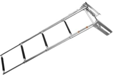 rockible Marchepied de Natation pour Bateau-échelle de Bateau échelle de Quai Télescopique Pliable en Acier Inoxydable échelle de Bateau échelle de Bain pour B, 4 étapes