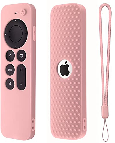 Silicone Case for Apple TV Siri Remote 3rd Gen Protective Cover Compatible with Apple TV 4K 2nd Gen 2021 (Pink)