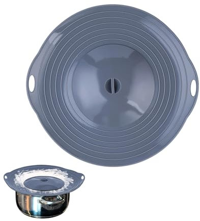 Tapa Silicona para Olla, Prueba de Derrames Accesorios Herramientas, Microondas o Sartén, Cubierta Antidesbordamiento, para Ollas de Entre 15–25 cm de Diámetro