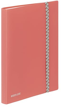 VIQUEL - Porte-Vues 120 Vues A4 BUSINESS CLASS - Protège-Documents en Plastique Résistant - 60 Pochettes - Idéal pour le bureau ou la maison - Rouge Corail