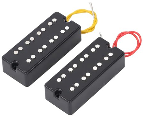 Luocute Bass Humbucker Pickups Vintage -Ton -Set für 4 Saitenstil Elektrobass, Schwarze Open Style 2 Löcher Doppel -Spulen -Tonabnehmer, Gitarren -Pickups Covers mit 4 Schrauben