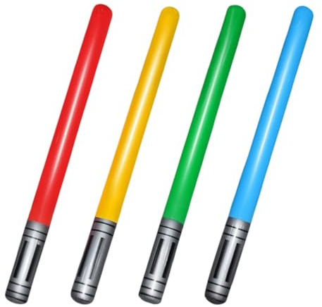 OUDQFCJ 4 Pezzi Spade Laser Gonfiabili per Bambini, per Costumi, Feste a Tema e Compleanni, Gadget e Decorazioni Spada Laser Star Wars, per i Rifornimenti del Partito, Bomboniere per Feste
