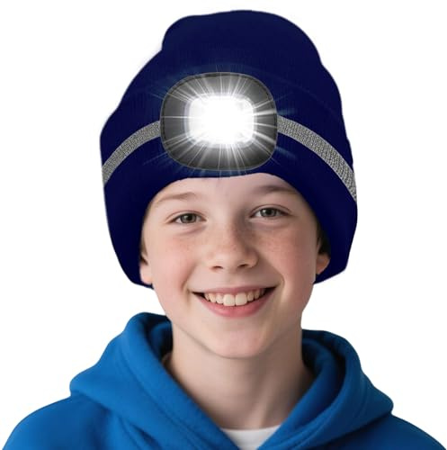 AWSOLAR Winter Mütze Mit Licht für Kinder