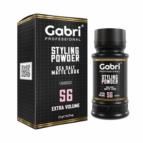 Gabri Hair Styling Powder, Texture Powder Wax, Sea Salt Matte Finish for Natural Matte Look, Extra Volume, Root Lift for Men & Women, S6, 21g