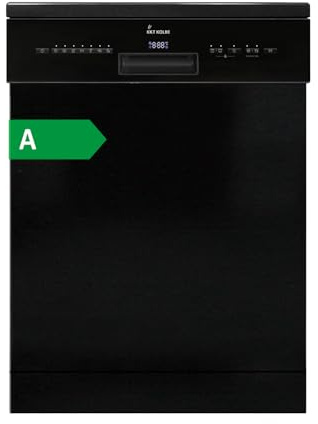 KKT KOLBE 60 cm Geschirrspüler Spülmaschine Schwarz Silber Freistehend, Unterbaufähig, Besteckschublade, LED-Beleuchtung, Automatische Türöffnung, höhenverstellbar, 7 Programme, 14 Maßgedecke, DW60FSS
