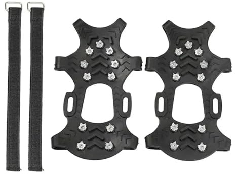 grampones Empuñaduras de Nieve for Hielo, Clavos 11 Dientes for Cadenas Zapatos for y, Tacos tracción Antideslizantes, multifunción for Invierno para Senderismo Invernal