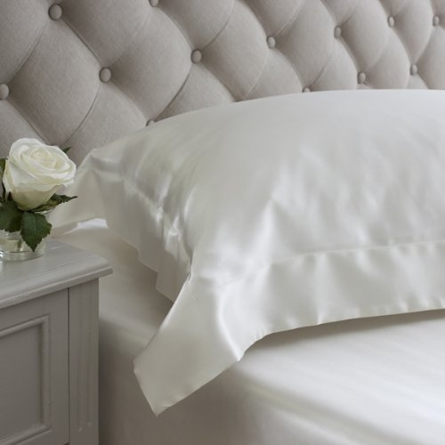 Jasmine Silk Luxus Original Kissenbezug, 100% Seide (Elfenbein) 30X40+7cm