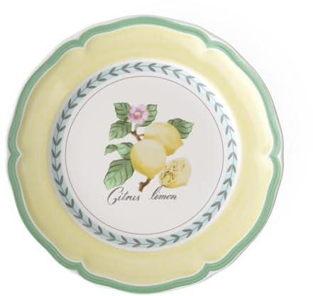 Villeroy & Boch French Garden Valance Lemon Salad Plate Premium Vitrified Porcelain - Made in Germany - Dishwasher and Microwave Safe - 8.25 inches - Sold Individually