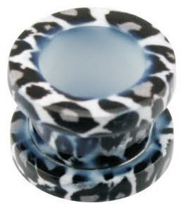 Transfer Flesh Tunnel #8 - Leopard - Weiß 20mm