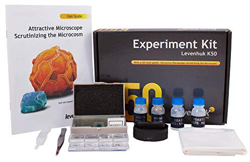 Levenhuk K50 Kit de Laboratorio Doméstico para Microbiología con Guía de Experimentos Educativos Ilustrada a Todo Color, Muestras Preparadas y Herramientas Científicas (EN)