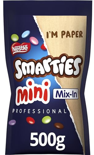 NESTLÉ PROFESSIONAL - SMARTIES Mini Topping - Mini Bonbon Chocolat au Lait - Cacao Certifié Rainforest Alliance - Aide à la Pâtisserie, Dessert - Sachet de 500g