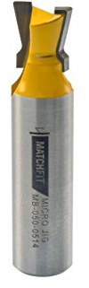 MICROJIG Matchfit MB-050-0514 Schwalbenschwanz-Fräser für Schwalbenschwanzklemmen, 35,6 cm, Schwalbenschwanzprofil, gelb