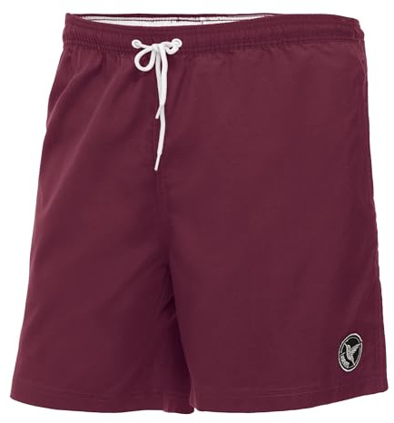 Ladeheid Bañador Hombre Natación Secado Rápido con Forro Interior de Malla, Pantalón Corto Deportivo con Bolsillos, Cintura Elástica y Cordón LA40-128 (Borgoña, L)