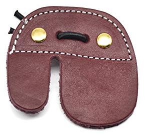 Windfulogo Cow Leather Archery Finger Tab Long Bow Hand Protector for Right Hand Brown
