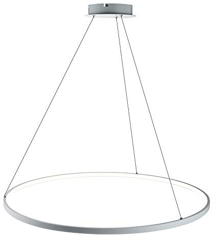 1-Licht Kreis Pendelleuchte LED Metall Acryl Kronleuchter Modern Hängend Verstellbar Hängeleuchte Für Wohnzimmer Schlafzimmer Küche,White+TricolorLight-60cm