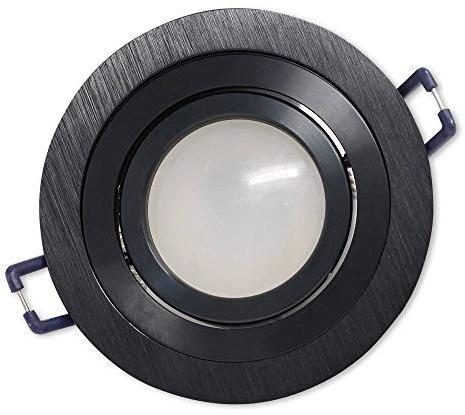 LED Einbaustrahler Schwarz - rund 7W neutralweiß 12V flach - MR16 Einbauleuchte schwenkbar - 75-85mm Bohrloch Einbau-Spot Decken-Strahler Deckeneinbaustrahler Deckeneinbauleuchte