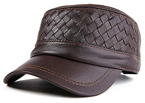 Damen/Herren Army Cap- Urban Armycap aus Leder - Militärcap mit UV-Schutz - Mütze Militär Sommer/Winter